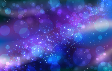Wall Mural - sparkling bokeh with wave of lights background