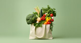 Fototapeta Miasto - tote bag with fresh vegetables