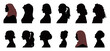 © Gelgel Nasution - Vector set of diversity women detailed silhouette isolated on white background. Vector Illustration.