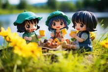 A Group Of Friends Laughing And Enjoying A Picnic In The Park