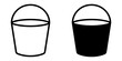 ofvs450 OutlineFilledVectorSign ofvs - bucket vector icon . pail sign . isolated transparent . black outline and filled version . AI 10 / EPS 10 / PNG . g11791