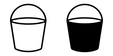 Aufkleber - ofvs450 OutlineFilledVectorSign ofvs - bucket vector icon . pail sign . isolated transparent . black outline and filled version . AI 10 / EPS 10 / PNG . g11791