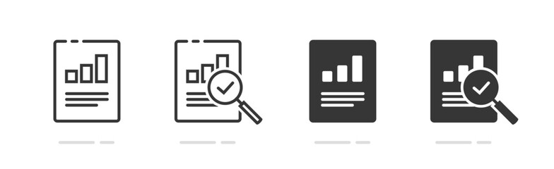 analytics data stats audit research icon simple vector graphic, statistics chart results report revi