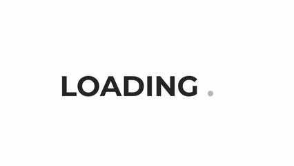 Poster - Sharp rounded black and white loading text animation. Montserrat Bold font used, monochromatic 2D cartoon 4K video loader motion graphic. Wait animation, ui design, animated uploader gif