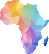 colorful abstract vector low polygonal of africa map. 