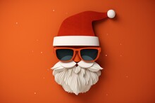 Decorative Paper Santa Claus, Background. Merry Christmas And Happy New Year Concept