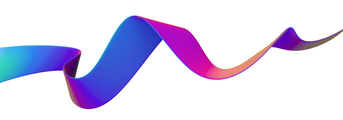 Poster - Colorful wavy shape, 3d render