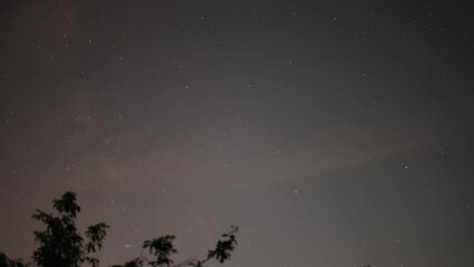 Poster - stars and clouds moving in a milky way night timelapse under romanian skies