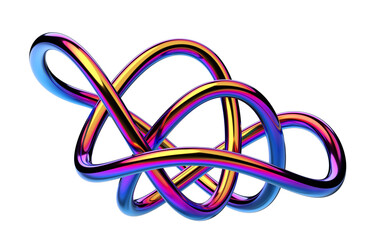 Sticker - Colorful loop line, 3d render