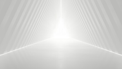 Aufkleber - Abstract white futuristic geometric tunnel, architecture design concept, 3d rendering.