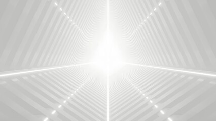 Aufkleber - Abstract white futuristic geometric tunnel, architecture design concept, 3d rendering.
