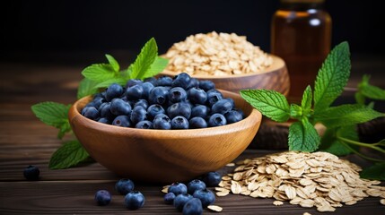 Poster - oatmeal with blueberries