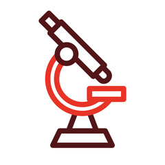 Microscope Thick Line Two Colors Icon Design