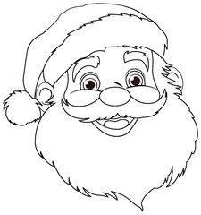 Canvas Print - Smiley Santa Claus Cartoon Face Outline