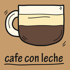 a cup of coffee con leche