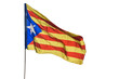 La Estelada, bandera independentista de Cataluña. 
Aislada en fondo blanco o transparente. PNG