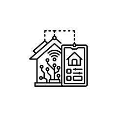 Poster - smart home vector icon. real estate icon outline style. perfect use for logo, presentation, website, and more. simple modern icon design line style