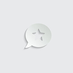 chat icon with star speach bulbble rate sign vector feedback icon