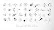 Collection of doodle star clasters and constellations on white background. Vector sketch illustration.