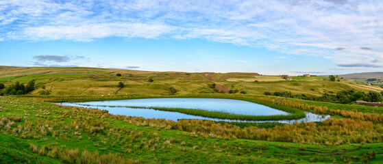 Wall Mural - Panorama of Westgate Tarn, also called West Slitt Dam and used in the nearby old Lead Mine at Weardale, County Durham in the North Pennines AONB