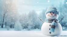 Merry Christmas ,Xmas,Christmas Decoration,Christmas Cute Santa On White Isolated,snowman In Winter Secenery With Copy Space,