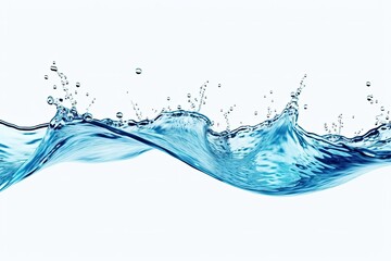 Water wave and splash isolated on white background, beautiful splashes