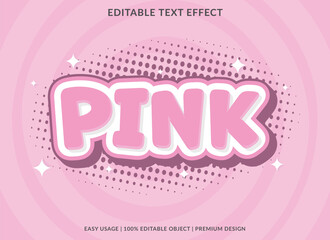 Poster - pink editable text effect template use for font style logo