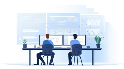 People sitting in front of the computer and write computer code