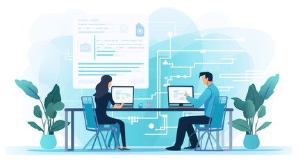 People sitting in front of the computer and write computer code