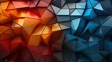 Modern 3D Texture Abstract Bright Colors Geometry Orange Blue Red Background