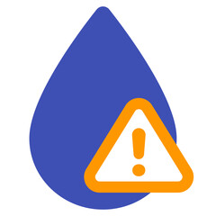 Poster - water contamination alert icon on white