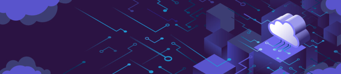 vector isometric background  illustration, cloud computing concept