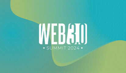 Fototapete - logo graphic design of annual event summit and title made for new Technology, blockchain, cryptocurrency and Web 3.0 - annual convention for web 3