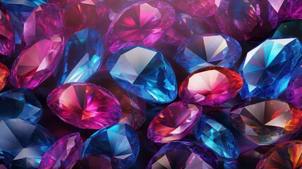 Poster - Colorful diamond background created with Generative AI
