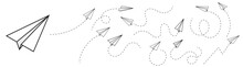 Paper Plane With Dotted Line Trail Trace Icon