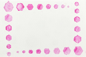 Poster - purple hexagons frame for text on paper background