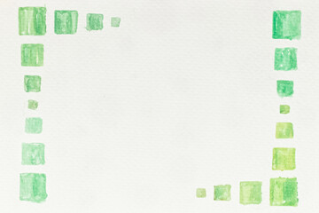 Poster - green squares frame for text on paper background