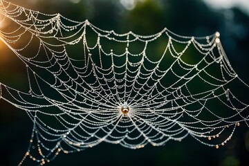 spider web with dew drops