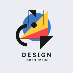 Poster - Abstract elements in modern style, a template for your design. Geometric compositions.