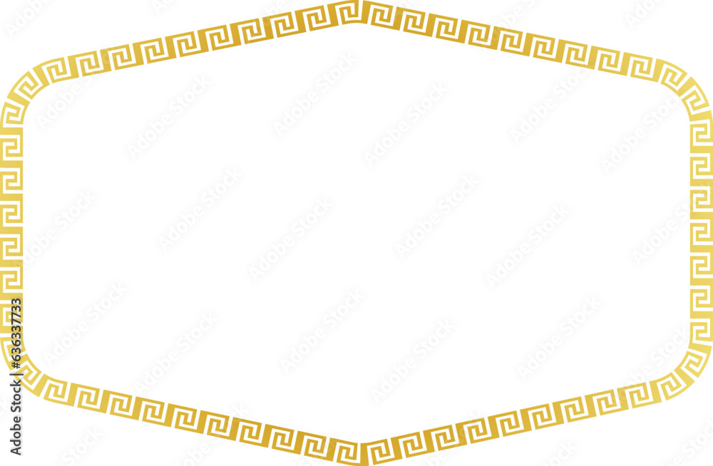 Rectangle shape horizontal Frame vintage frames Greek key pattern Greek ...