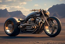 Motorcycle By Harley Davidson. Generative AI