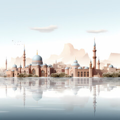 Canvas Print - Mosque Digital Illustration