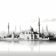 Wall Mural - Mosque Digital Illustration