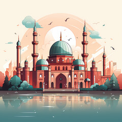 Canvas Print - Mosque Digital Illustration