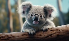 Adorable Koala Portrait In Australian Wildlife