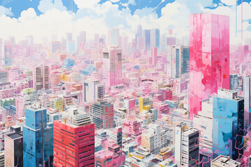 Wall Mural - Tokyo, aesthetics of risography