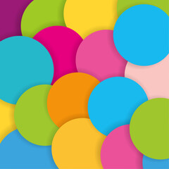 Poster - colored circle pattern background. square layout design template. Modern style illustration abstract geometric background