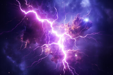 Poster - lightning strike colored 3d rendering element