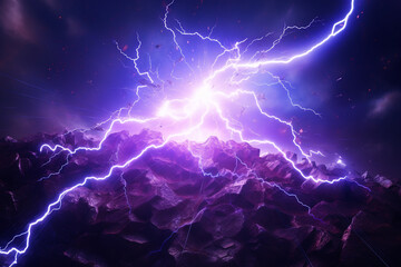 Fototapete - lightning strike colored 3d rendering element