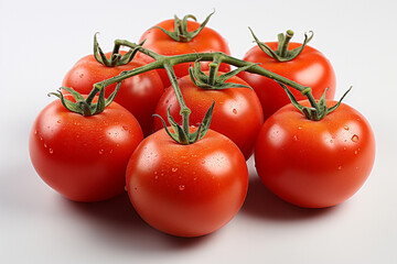 Wall Mural - tomatoes on a white background